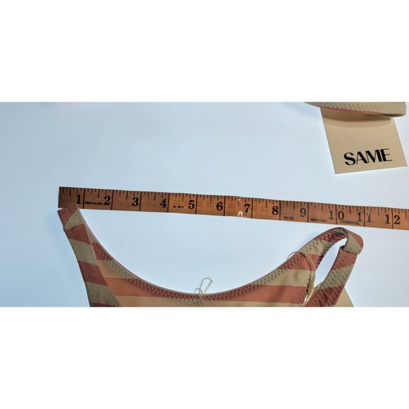 SAME Los Angeles Striped Bandeau Bikini Set High Cut Bottom Size S NWT - Picture 3 of 7